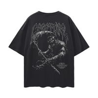 "DARKNESS TILL DAWN" BLACK OVERSIZED TEE
