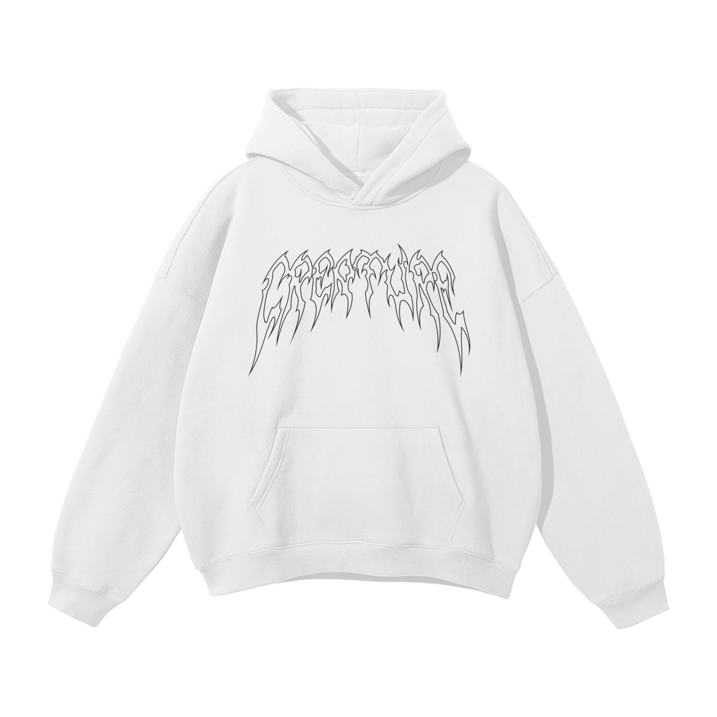 "STAPLE" WHITE OVERSIZED HOODIE