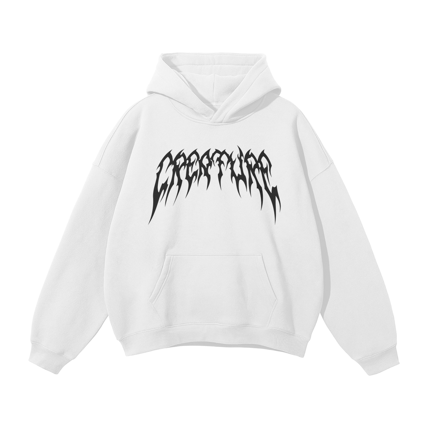 "STAPLE" WHITE OVERSIZED HOODIE