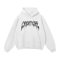 "STAPLE" WHITE OVERSIZED HOODIE