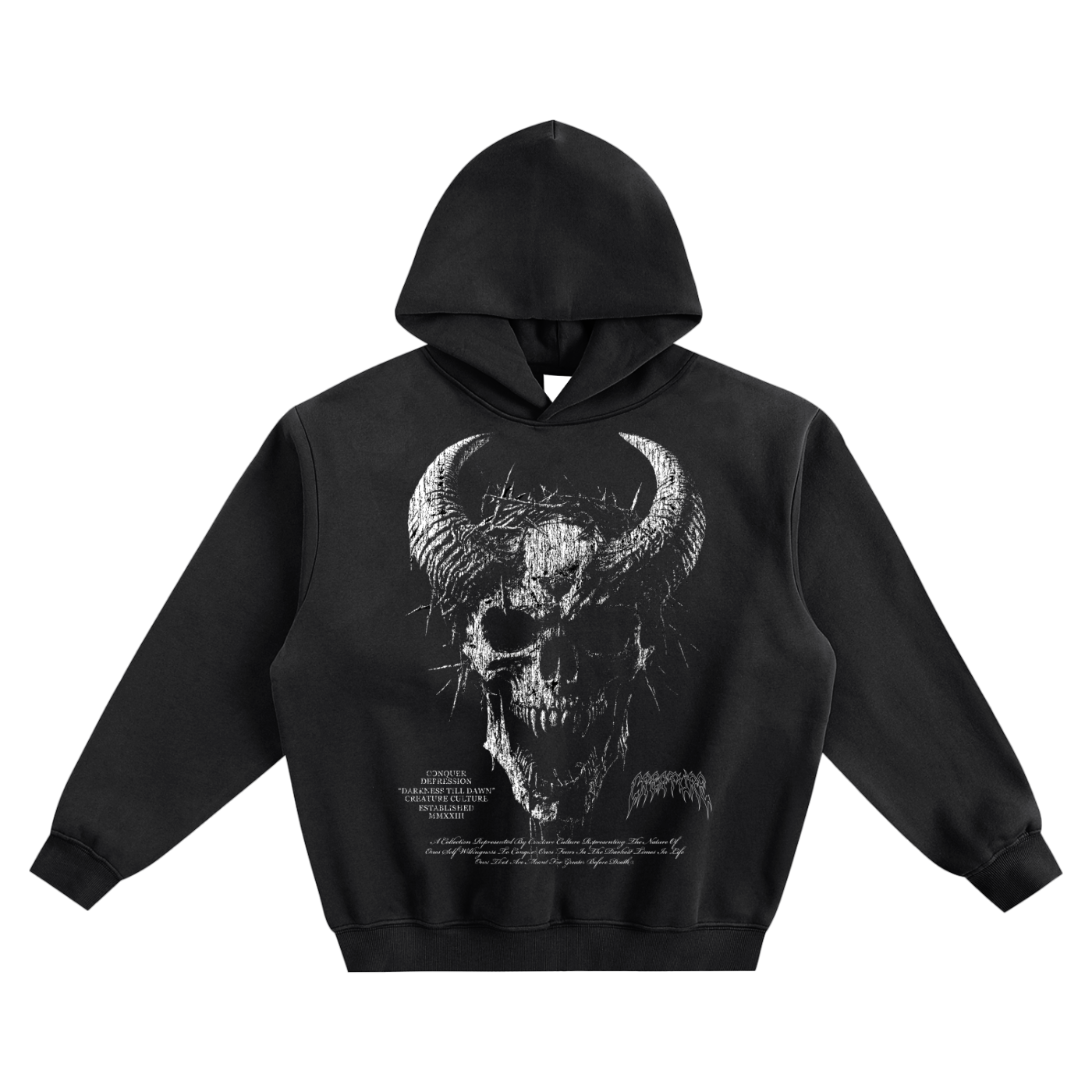 "DARKNESS TILL DAWN" BLACK PREMIUM HOODIE