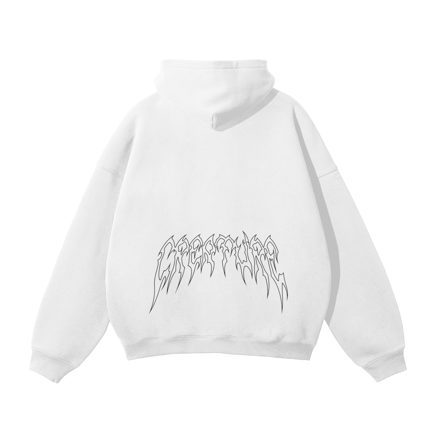 "STAPLE" WHITE OVERSIZED HOODIE