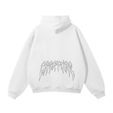 "STAPLE" WHITE OVERSIZED HOODIE