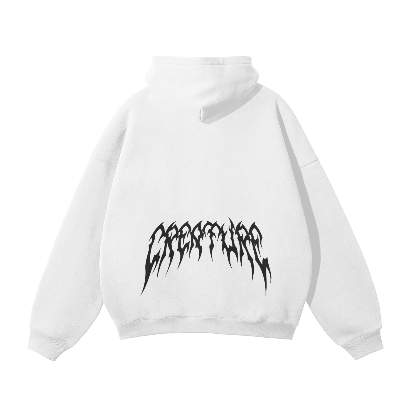 "STAPLE" WHITE OVERSIZED HOODIE