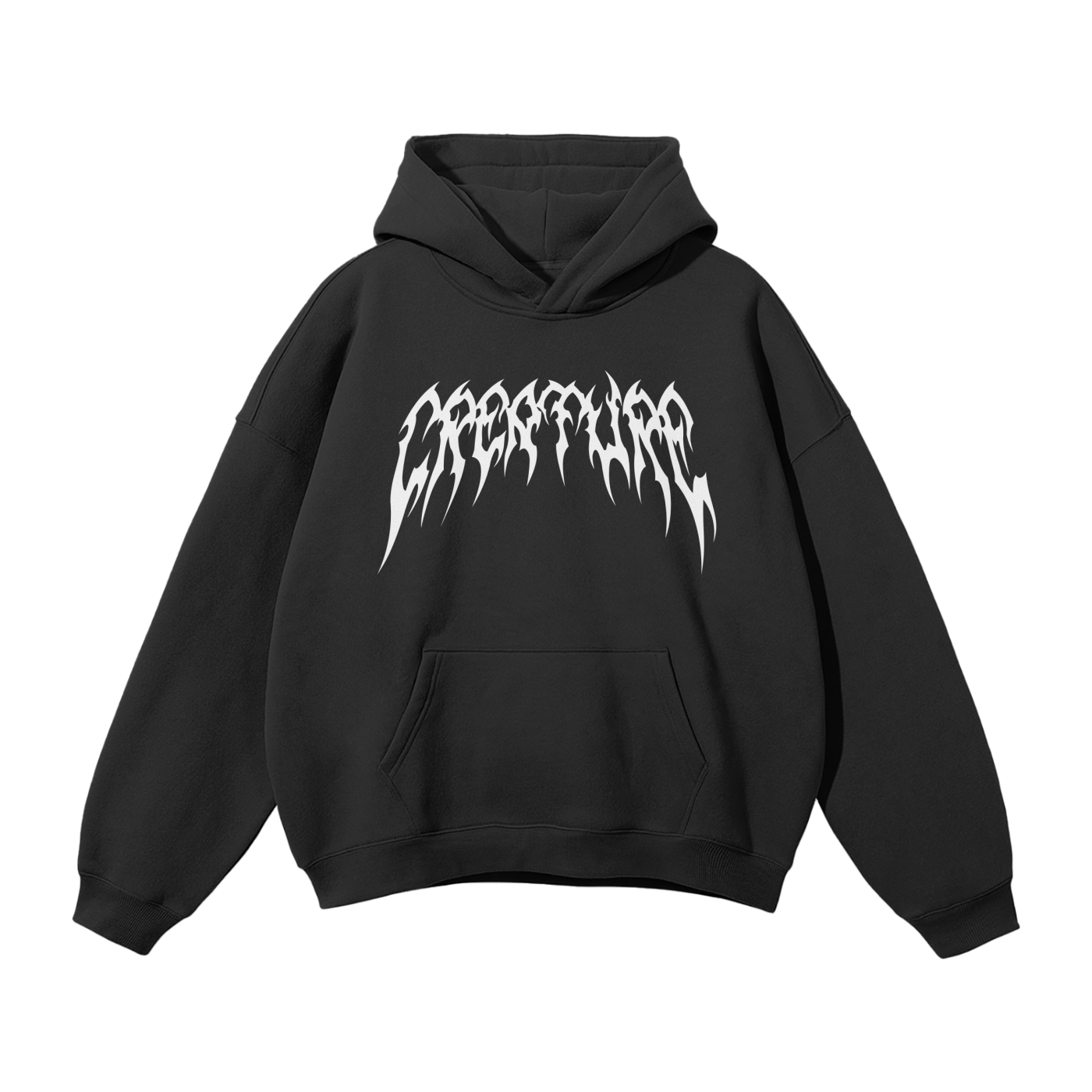"STAPLE" BLACK OVERSIZED HOODIE