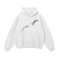 DIVINE CONNECTION OVERSIZED WHITE HOODIE