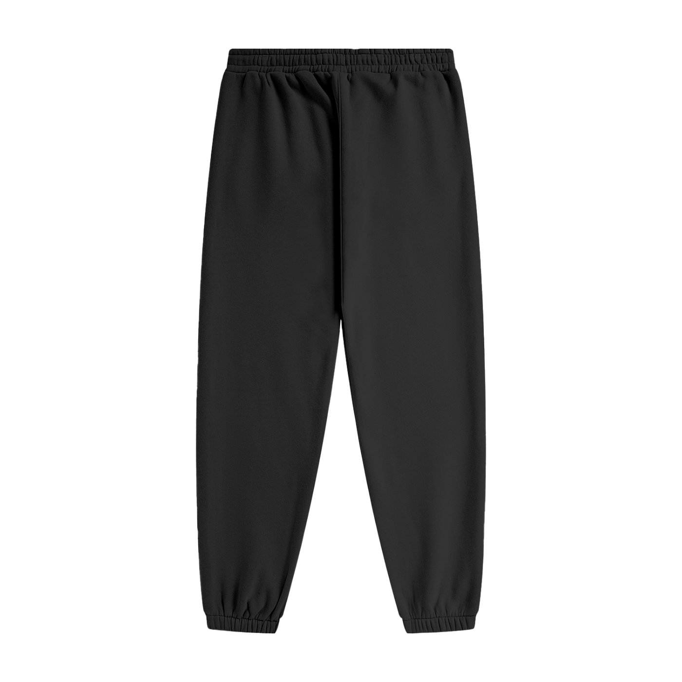 "ESSENTIAL" BLACK CUFFED JOGGERS
