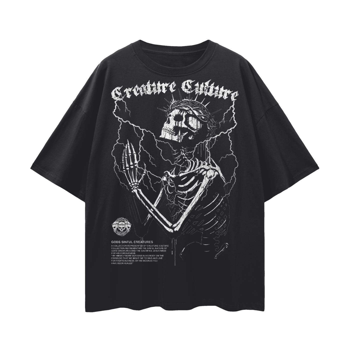 SINFUL PRAYERS OVERSIZED BLACK TEE