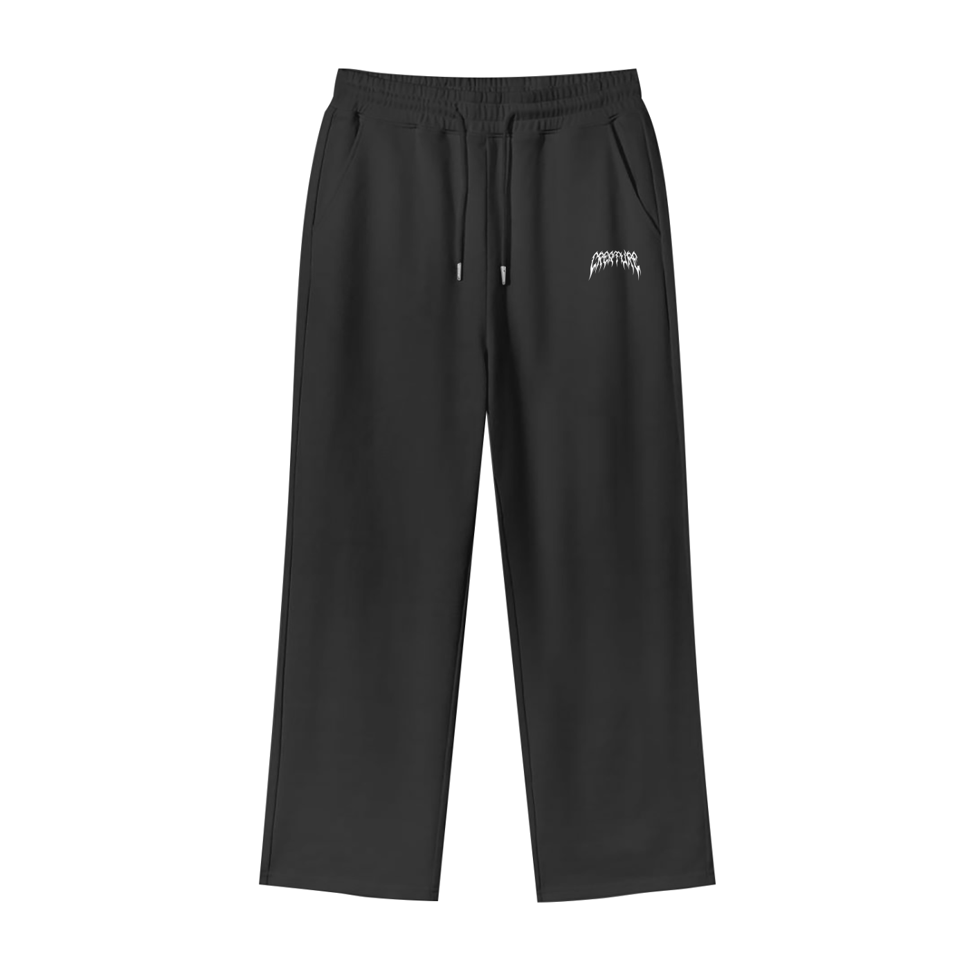 "STAPLE" BLACK STRAIGHT JOGGERS