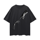 DIVINE CONNECTION OVERSIZED BLACK TEE