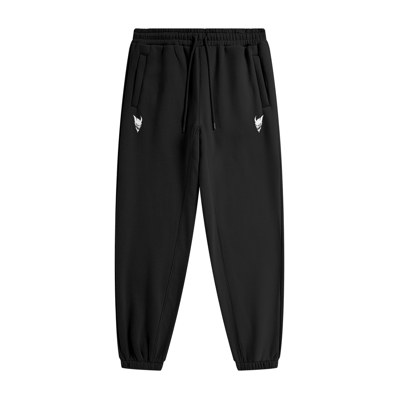 "ESSENTIAL" BLACK CUFFED JOGGERS